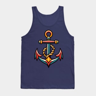 Vintage Traditional Anchor Flash Tattoo Tank Top